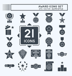 Icon Set Award Related To Award Symbol Glyph