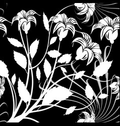 Floral Seamless Pattern Black And White Blossom