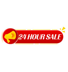 Megaphone With 24 Hour Sale On White Background