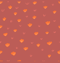 Super Simple Cute Seamless Flower Pattern In Warm