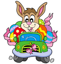 Easter Bunny Driving Car