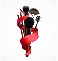 Realistic Make Up Brushes Composition