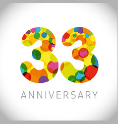 33 Years Anniversary Circle Colorful Logo