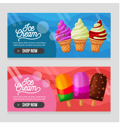 Vivid Color Two Banner Ice Cream Template