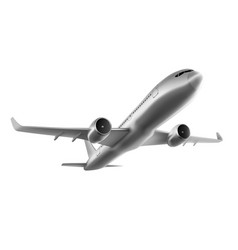 3d White Glossy Commercial Jet Airplane Take Off