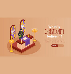 Christianity Isometric Horizontal Banner