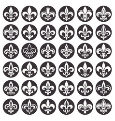 Vintage White And Black Fleur De Lis Icon