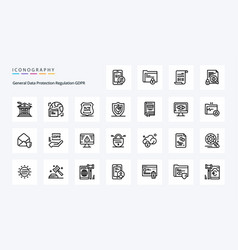 25 Gdpr Line Icon Pack