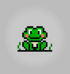 8 Bit Pixel Frog Is Sitting