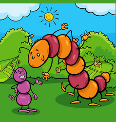 Cartoon Ant And Caterpillar Insects Animal