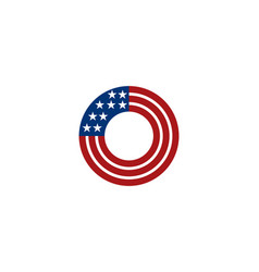 Circle Circular Round Ribbon Of American Us Usa