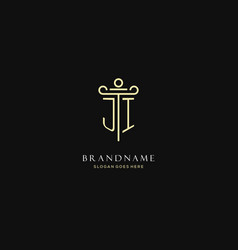 Luxury Modern Monogram Ji Logo For Law Firm