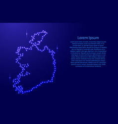 Map Ireland From Luminous Blue Star Space Points