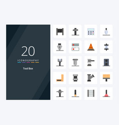 20 Tools Flat Color Icon For Presentation