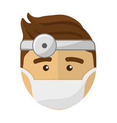 Doctor Face With Medical Mask And Reflector