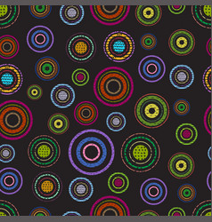 Circles Rough Colorful Black Seamless Pattern