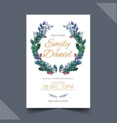 Hand Drawn Winter Wedding Invitation Template