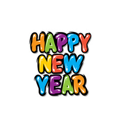 Happy New Year Colorful Text