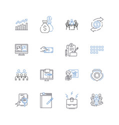 Inventory Revenue Line Icons Collection Products