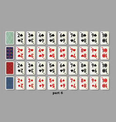 Set Of Inferior Playing Cards Suits From 2 To 10