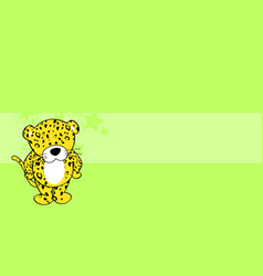 Standing Chibi Leopard Kid Cartoon Background