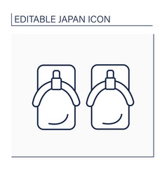 Yukata Shoes Line Icon