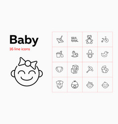 Baby Line Icon Set