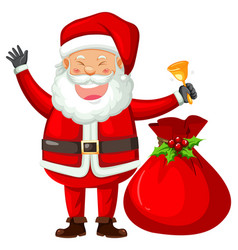 Happy Santa Claus With Gift Bag