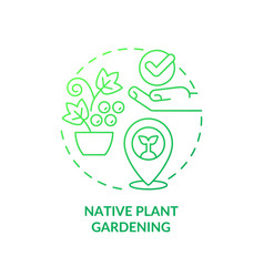 Native Plant Gardening Green Gradient Concept Icon