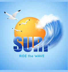 Surfing And Big Wave Poster