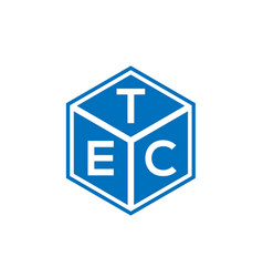 Tec Letter Logo Design On Black Background