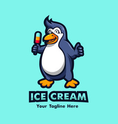 Penguin Holding Ice Cream