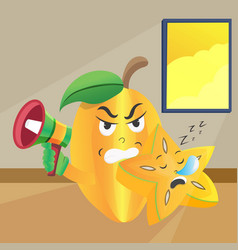 Star Fruit Mascot Sleeping And Angry Great Design