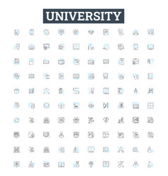 University Line Icons Set College