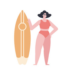 Woman With Yellow Surfboard