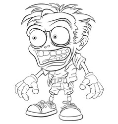 Creepy Scary Man Cartoon Character Outline