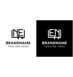 Letters Ne And En Book Logo Suitable For Business