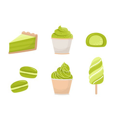 Matcha Tea Dessert Set Of Ice Cream