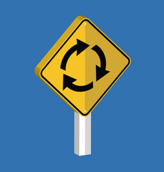 Roundabout Crossroad Road Traffic Sign 3d