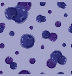 Blueberry Pattern On Light Blue Background