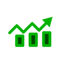 Flat Design Rising Bar Graph Icon