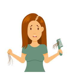 Hair Loss In Female Problem Girl Holds