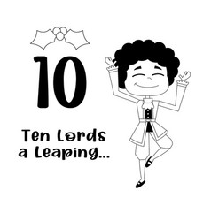 Outlined The 12 Days Of Christmas - 10th Day