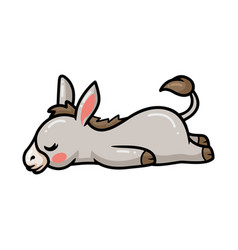 Cute Baby Donkey Cartoon Sleeping