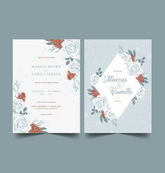 Hand Drawn Flat Winter Wedding Invitation