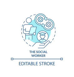 Social Worker Turquoise Concept Icon