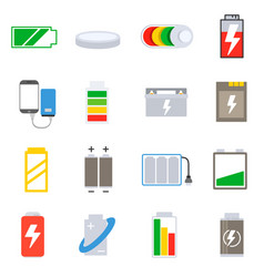 Accumulators And Batteries Icons Set Battery