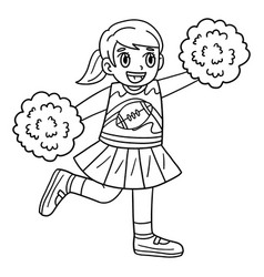 American Football Cheerleader Isolated Coloring