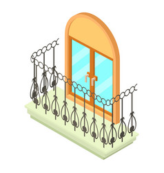 Beautiful Balcony Icon Isometric 3d Style