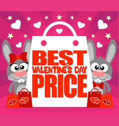 Best Price Valentines Day Card With Rabbits